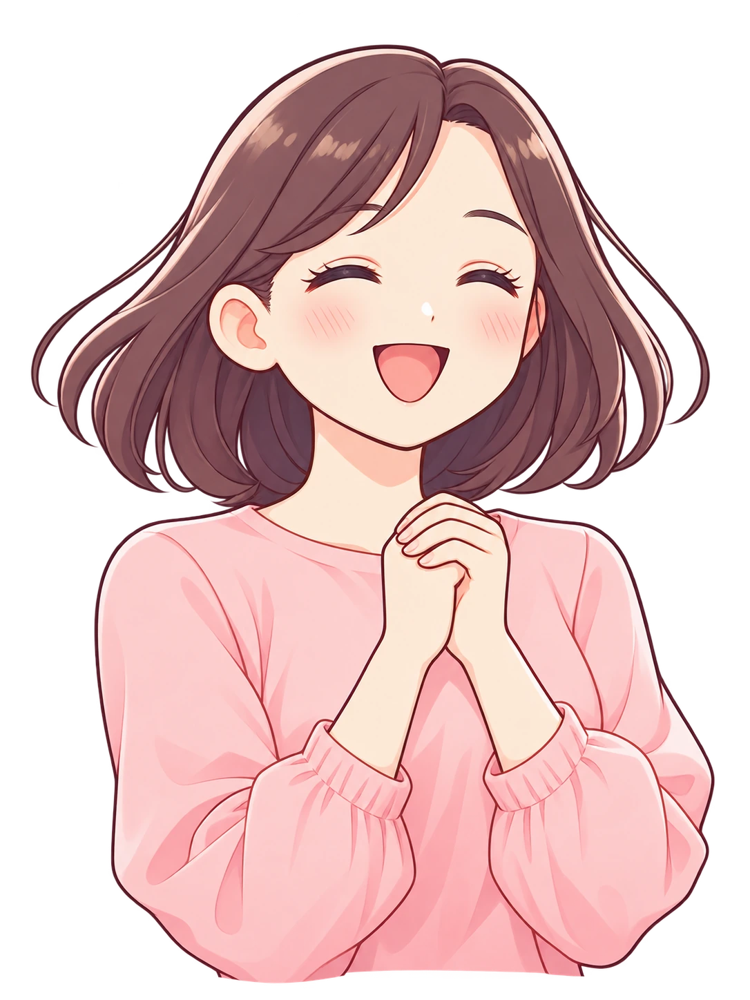 笑顔で案内する女性イラスト